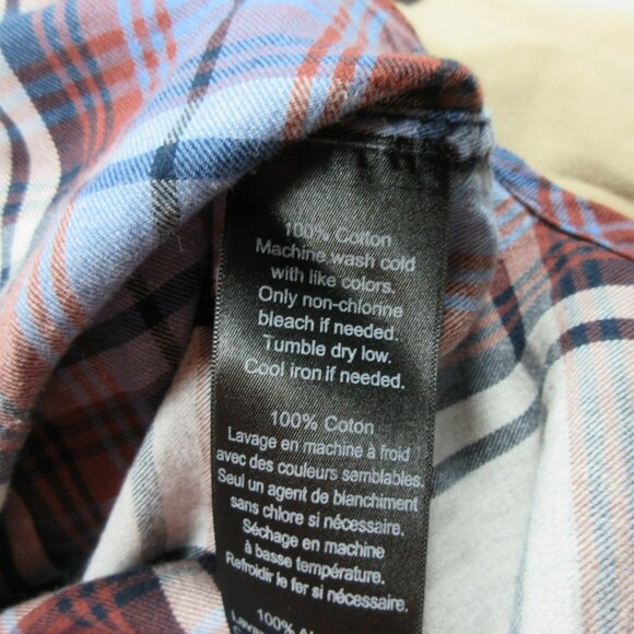 Kavu womens blue rust white plaid corduroy flip an elbow patch flannel shirt XS - Picture 8 of 9